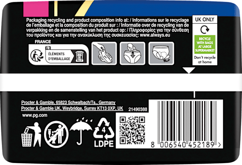 Damenbinden Maxi Night mit Flügeln, 12 St