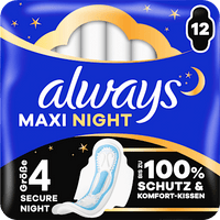 Damenbinden Maxi Night mit Flügeln, 12 St