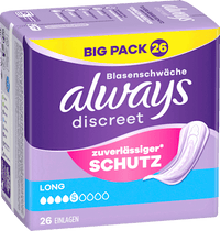 discreet Einlagen Inkontinenz Long, Big Pack, 26 St
