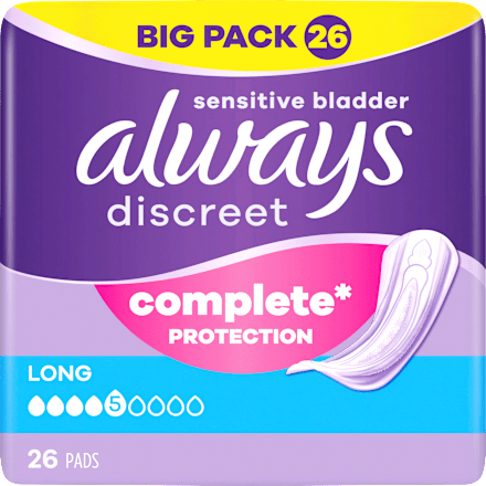 discreet Einlagen Inkontinenz Long, Big Pack, 26 St