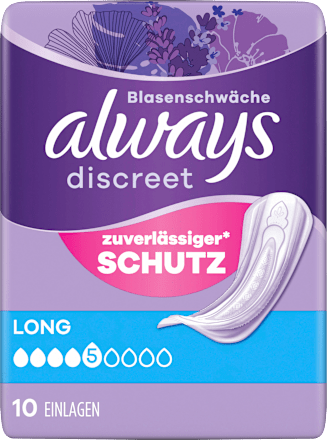 discreet Einlagen Inkontinenz Long, 10 St always