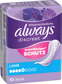 discreet Einlagen Inkontinenz Long, 10 St always