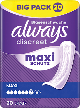 discreet Einlagen Inkontinenz Maxi, Big Pack, 20 St