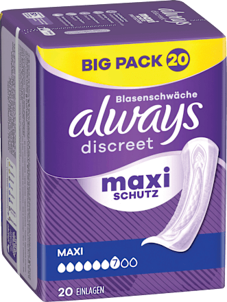 discreet Einlagen Inkontinenz Maxi, Big Pack, 20 St