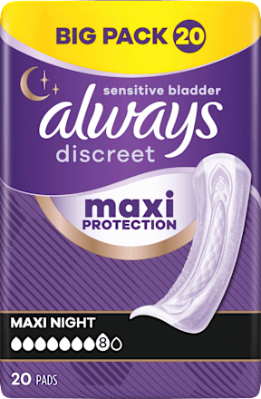 discreet Einlagen Inkontinenz Maxi Nacht, Big Pack, 20 St
