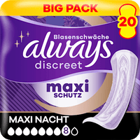 discreet Einlagen Inkontinenz Maxi Nacht, Big Pack, 20 St