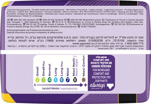 discreet Einlagen Inkontinenz Maxi Nacht, Big Pack, 20 St