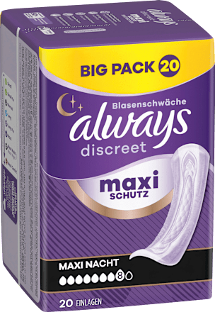 discreet Einlagen Inkontinenz Maxi Nacht, Big Pack, 20 St