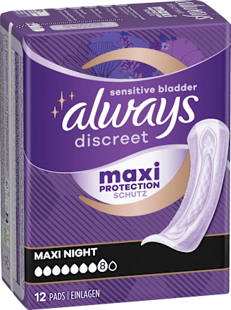 discreet Einlagen Inkontinenz Maxi Nacht Vorteilspack (4x12 St), 48 St