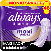 discreet Einlagen Inkontinenz Maxi Nacht Vorteilspack (4x12 St), 48 St
