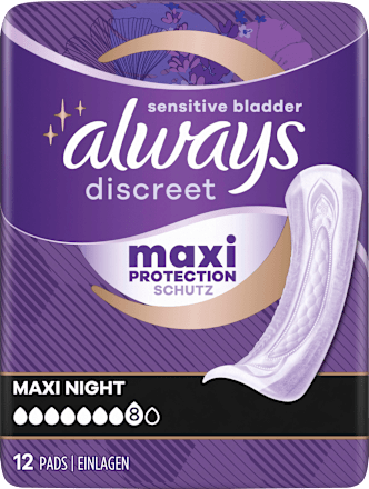 discreet Einlagen Inkontinenz Maxi Nacht Vorteilspack (4x12 St), 48 St