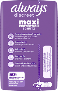 discreet Einlagen Inkontinenz Maxi Vorteilspack (4x12 St), 48 St