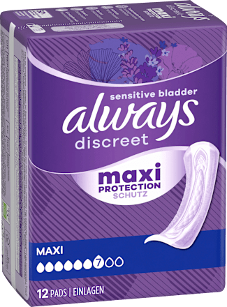 discreet Einlagen Inkontinenz Maxi Vorteilspack (4x12 St), 48 St