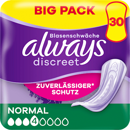 discreet Einlagen Inkontinenz Normal, Big Pack, 30 St