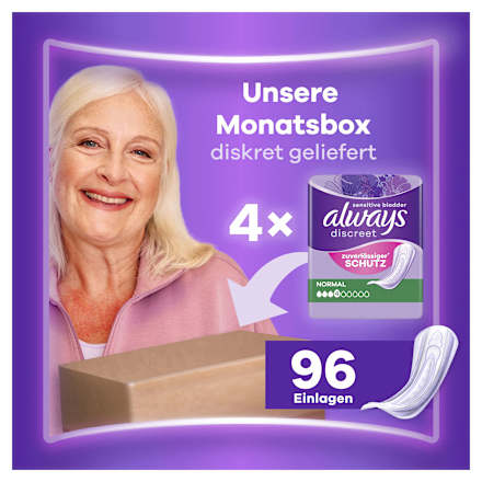 discreet Einlagen Inkontinenz Normal Vorteilspack (4x24 St), 96 St