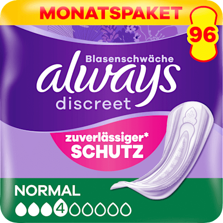 discreet Einlagen Inkontinenz Normal Vorteilspack (4x24 St), 96 St