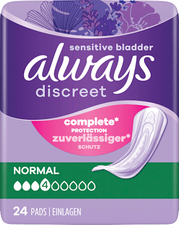 discrete incontinentiepads normale waardeverpakking (4x24 stuks), 96 stuks
