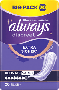 discreet Einlagen Inkontinenz Ultimate Nacht, Big Pack, 20 St always