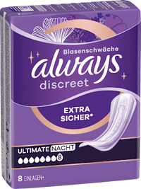 discreet Einlagen Inkontinenz Ultimate Nacht, 8 St always