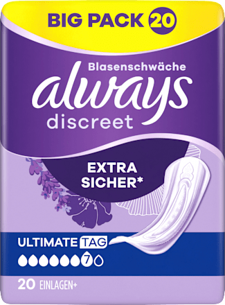 discreet Einlagen Inkontinenz Ultimate Tag, Big Pack, 20 St always