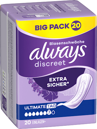 discreet Einlagen Inkontinenz Ultimate Tag, Big Pack, 20 St always