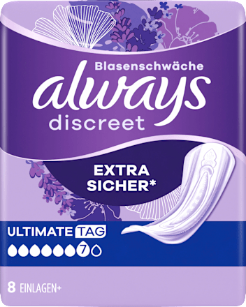 discreet Einlagen Inkontinenz Ultimate Tag, 8 St always