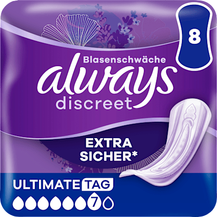 discreet Einlagen Inkontinenz Ultimate Tag, 8 St always