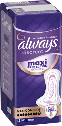 discreet Einlagen Inkontinez Maxi Comfort Vorteilspack (4x12 St), 48 St