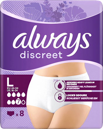discreet Pants Inkontinenz Plus Gr. L, Vorteilspack (4x8 St), 32 St