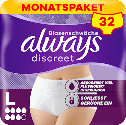 discreet Pants Inkontinenz Plus Gr. L, Vorteilspack (4x8 St), 32 St