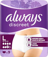 Discrete Incontinentiebroeken Plus maat L, 9 stuks