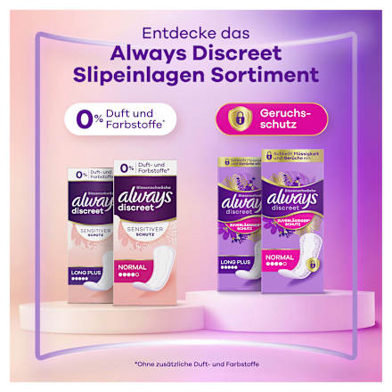 discreet Slipeinlagen Inkontinenz Sensitive Long Plus, 20 St