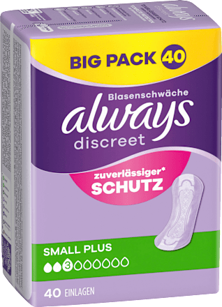 Einlagen Inkontinenz Small Plus, Big Pack, 40 St