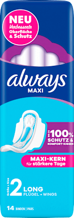 Maxi Pads Lang met vleugels, 14 stuks