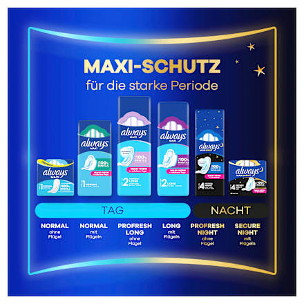Maxi Pads ProFresh Night, 10 stuks