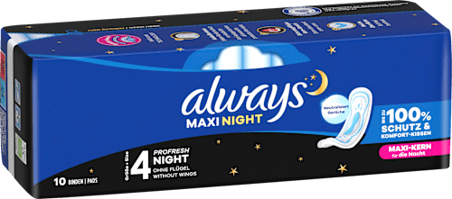 Maxi Pads ProFresh Night, 10 stuks