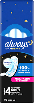 Maxi Pads ProFresh Night, 10 stuks