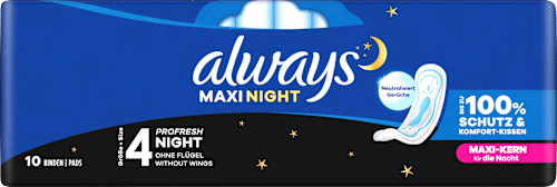 Maxi Pads ProFresh Night, 10 stuks