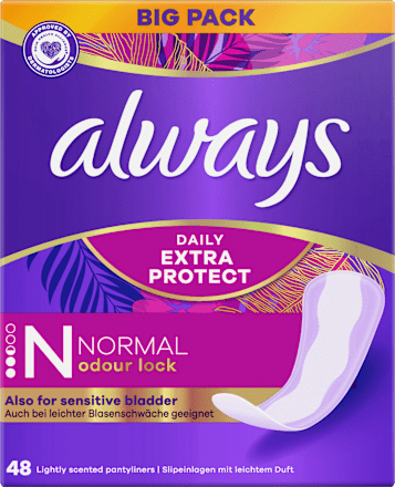 Inlegkruisjes Daily Extra Protect Normaal, Grootverpakking, 48 stuks