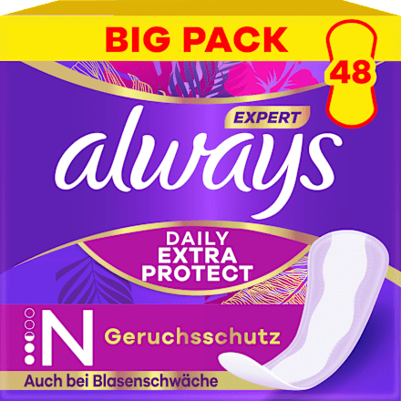 Inlegkruisjes Daily Extra Protect Normaal, Grootverpakking, 48 stuks