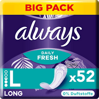 Slipeinlagen Daily Fresh Long ohne Duft, Big Pack, 52 St