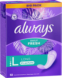 Slipeinlagen Daily Fresh Long ohne Duft, Big Pack, 52 St