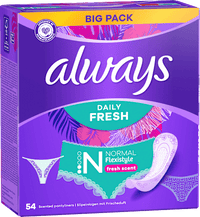Slipeinlagen Daily Fresh Normal Flexistyle mit Frischeduft, Big Pack, 54 St