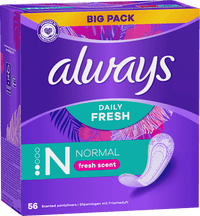 Slipeinlagen Daily Fresh Normal mit Frischeduft, Big Pack, 56 St
