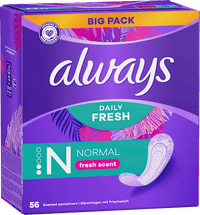 Slipeinlagen Daily Fresh Normal mit Frischeduft, Big Pack, 56 St