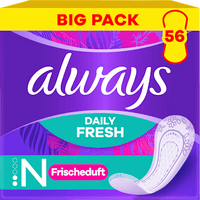 Slipeinlagen Daily Fresh Normal mit Frischeduft, Big Pack, 56 St