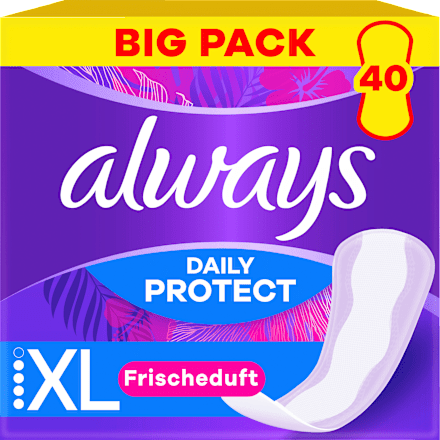 Slipeinlagen Daily Protect Extra Long mit Frischeduft, Big Pack, 40 St