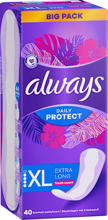 Slipeinlagen Daily Protect Extra Long mit Frischeduft, Big Pack, 40 St