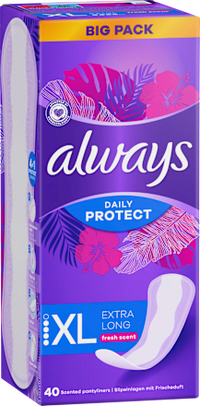 Slipeinlagen Daily Protect Extra Long mit Frischeduft, Big Pack, 40 St