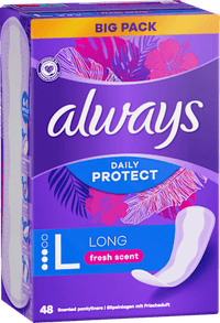 Slipeinlagen Daily Protect Long mit Frischeduft, Big Pack, 48 St